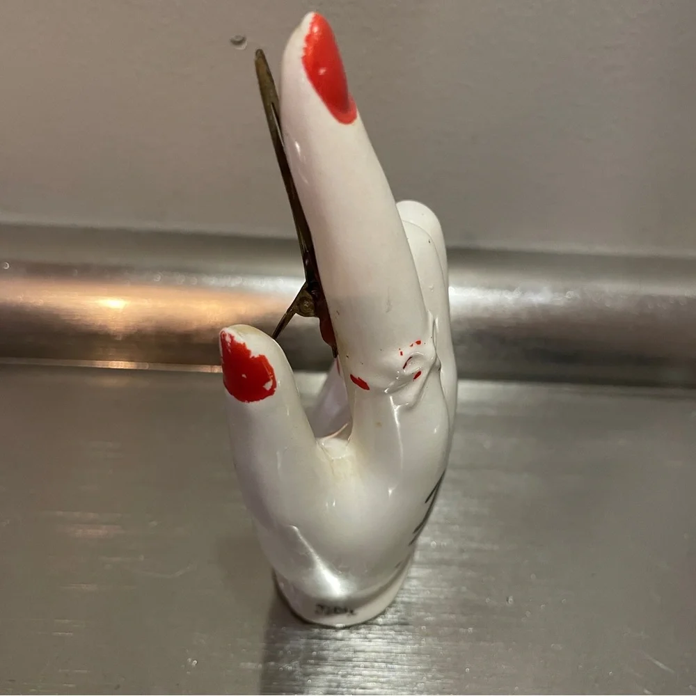 Vintage MG Japan Ceramic Reminder Hand Figurine - 'Don't Forget!' Kitsch Decor - Picture 4 of 10